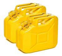 BW® Kraftstoffkanister Metall Benzinkanister 2x 10 Liter - Gelb - RAL 1018 - und UN-Zulassung - Made in Europe - gelb Metall BW-JerryCan-2x10-gel
