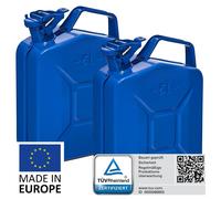 BW® Kraftstoffkanister Metall Benzinkanister 2x 5 Liter - Blau - RAL 5005