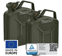 BW® Kraftstoffkanister Metall Benzinkanister 2x 5 Liter - Bronzegrün - RAL 6031