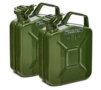 BW® Kraftstoffkanister Metall Benzinkanister 2x 5 Liter - Olivgrün - RAL 6003 - und UN-Zulassung - Made in Europe - grün Metall BW-JerryCan-2x5-gru
