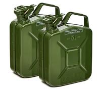 BW® Kraftstoffkanister Metall Benzinkanister 2x 5 Liter - Olivgrün - RAL 6003 - und UN-Zulassung - Made in Europe - grün Metall BW-JerryCan-2x5-gru