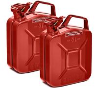 BW® Kraftstoffkanister Metall Benzinkanister 2x 5 Liter - Rot - RAL 3000 - und UN-Zulassung - Made in Europe - rot Metall BW-JerryCan-2x5-rot