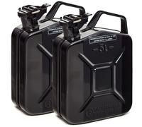 BW® Kraftstoffkanister Metall Benzinkanister 2x 5 Liter - Schwarz - RAL 9005 - und UN-Zulassung - Made in Europe - schwarz Metall BW-JerryCan-2x5-sw