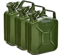 BW® Kraftstoffkanister Metall Benzinkanister 3x 5 Liter - Olivgrün - RAL 6003 - und UN-Zulassung - Made in Europe - grün Metall BW-JerryCan-3x5-gru