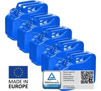 BW® Kraftstoffkanister Metall Benzinkanister 5x 10 Liter - Blau - RAL 5005