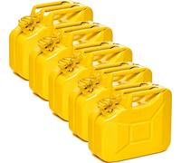 BW® Kraftstoffkanister Metall Benzinkanister 5x 10 Liter - Gelb - RAL 1018 - und UN-Zulassung - Made in Europe - gelb Metall BW-JerryCan-5x10-gel