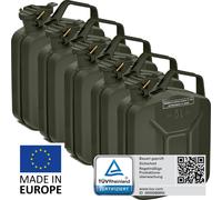 BW® Kraftstoffkanister Metall Benzinkanister 5x 5 Liter - Bronzegrün - RAL 6031