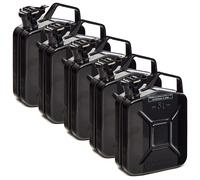BW® Kraftstoffkanister Metall Benzinkanister 5x 5 Liter - Schwarz - RAL 9005 - und UN-Zulassung - Made in Europe - schwarz Metall BW-JerryCan-5x5-sw
