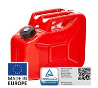 BW® Metall Benzinkanister mit Schraubverschluss 10 Liter - Rot