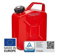 BW® Metall Benzinkanister mit Schraubverschluss 5 Liter - Rot