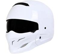 Caimcie ECE/DOT-geprüfter Retro-Integralhelm für Erwachsene, Unisex-Straßen- und Touring-Motocrosshelm mit Visier, Ganzjahres-Sturzhelm H,XXXXL=67-68cm