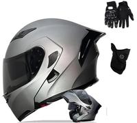 Caimcie Motorradhelm, Integralhelm, Klapphelm mit doppelter Sonnenblende, Modularhelm für Erwachsene, Mopedhelm, ECE/DOT-Zertifiziert D,XL=59-60cm