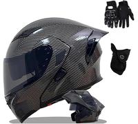 Caimcie Motorradhelm, Integralhelm, Klapphelm mit doppelter Sonnenblende, Modularhelm für Erwachsene, Mopedhelm, ECE/DOT-Zertifiziert C,XXL=61-62cm