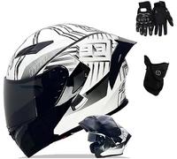 Caimcie Motorradhelm, Integralhelm, Klapphelm mit doppelter Sonnenblende, Modularhelm für Erwachsene, Mopedhelm, ECE/DOT-Zertifiziert H,XXXL=63-64cm