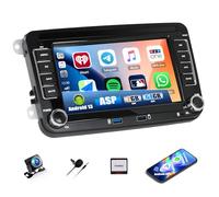 CAMECHO 2+64G Android 13 Autoradio 7 Zoll für VW Golf 5 6 Polo Touran Tiguan Passat B6 B7 Seat Skoda mit Rückfahrkamera, Navi Bluetooth Radio mit Wireless Carplay Android Auto WiFi FM ASP GPS +Canbus