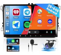 CAMECHO 2+64G Android 13 Autoradio Wireless Carplay mit Navi Für VW Passat B6 B7 Golf 5 6 Jetta T5 Polo Touran Caddy Sharan Seat 9 Zoll Auto Bluetooth Radio mit WiFi FM Android Auto Rückfahrkamera