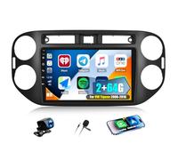 CAMECHO 2+64G Android 13 Navi Autoradio für VW Tiguan 2006-2016 mit 9 Zoll Touchscreen, Volkswagen Bluetooth Radio mit Wireless Carplay FM RDS GPS WLAN Android Auto Mirror Link +Rückfahrkamera