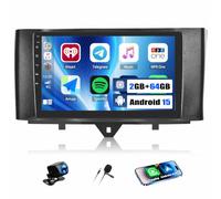 CAMECHO 2+64G Android 15 Autoradio für Mercedes Benz Smart Fortwo W451 2011-2015 mit Wireless Carplay Android Auto, 9 Zoll GPS Navi Radio Touchscreen HD mit Bluetooth WiFi RDS FM +Rückfahrkamera