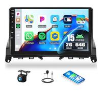CAMECHO 2G+64G Android 15 Autoradio für Mercedes-Benz C-Class W204 S204 2007-2010 mit Navi Wireless Carplay Android Auto,9 Zoll Bildschirm 2 Din Radio mit Bluetooth5.0/ RDS/FM/Mirror Link