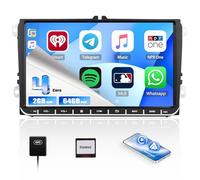 CAMECHO 2GB+64GB Android 15 Autoradio für VW Golf 5 Golf 6 Polo/Touran/Tiguan mit Navi Carplay Android Auto Wireless, Doppel Din Radio mit 9 Zoll Bildschirm Mirror Link RDS/FM Bluetooth