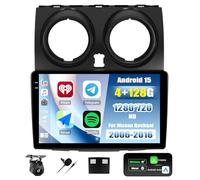 CAMECHO 4+128G 9 Zoll Android 15 Navi Autoradio für Nissan Qashqai 2006-2016 mit Rückfahrkamera, Bluetooth Radio mit Wireless Carplay Android Auto GPS FM/RDS WIFI Mirror Link +HD 1280*720 Touchscreen