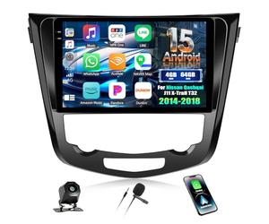 CAMECHO 4+64G 10 Zoll Android 15 Autoradio für Nissan Qashqai J11 X-Trail T32 2014-2018 mit Wireless Carplay Android Auto, GPS Navi Radio Touchscreen HD mit Bluetooth WiFi RDS FM +Rückfahrkamera
