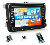 CAMECHO 4+64G 7 Zoll Android 13 Navi Autoradio für VW Passat Golf Jetta EOS Polo Touran Seat Sharan, Wireless Carplay Android Auto Bluetooth Radio mit WiFi GPS DSP FM/RDS +Canbus Rückfahrkamera