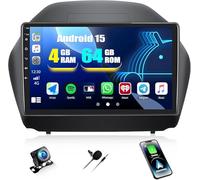 CAMECHO 4G+64G Android 15 Autoradio mit Navi Wireless Carplay für Hyundai IX35 2010-2015,doppel Din Radio mit 10 Zoll Touch Display FM/RDS Bluetooth5.0/DSP /32EQ Mirror Link+Rückfahrkamera