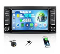 CAMECHO 6+128G 8-Core Android 13 Autoradio für VW Touareg Transporter T5 Multivan 2004-2009 mit Navi Wireless Carplay Android Auto,Doppel Din radio mit 7“ Bildschirm Bluetooth5.0 RDS/FM+Rückfahrkamera
