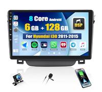 CAMECHO 6+128G 8-Kern Android 15 Autoradio für Hyundai I30 2011-2015 9 Zoll mit Navi, 2Din Wireless Carplay Bluetooth Radio mit Android Auto GPS WiFi FM/RDS DSP mit Mirror Link +Rückfahrkamera