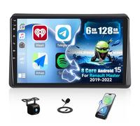 CAMECHO 6+128G 8-Kern Android 15 Autoradio für Renault Master 2019-2022, 10 Zoll Navi Radio mit Bluetooth GPS WiFi Wireless Carplay Android Auto FM/RDS 32EQ DSP +Rückfahrkamera Canbus