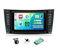 CAMECHO Android 15 Autoradio mit Navi für Mercedes Benz E-Klasse W211 CLS Klasse W219,Doppel Din Radio mit 7 Zoll Touchscreen Mirror Link RDS/FM Bluetooth+AHD Rückfahrkamera