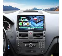 CAMECHO Android 15 Qualcomm 8 Core 4G+64G Autoradio für Mercedes-Benz C-Class W204 S204 2007-2010 mit Carplay Android Auto Navi Dual WiFi 9-Zoll Bildschirm mit Navi Bluetooth5.1 FM/RDS+Rückfahrkamera