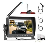 CAMECHO Kabellos Bremsleuchte und Rückfahrkamera Set für Mercedes Sprinter 2006-2019 mit 7"IPS Monitor Funk Rückfahrkamera,Stabile Digitale Signale/IP67 Wasserdicht/Nachtsicht/BSD/DVR/140° Weitwinkel