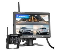 CAMECHO Rückfahrkamera Kabellos, 7 Zoll TFT LCD Monitor und Parkkamera IP68K wasserdichte Auto Rückfahrkamera Funk, 1080P HD Nachtsicht 120° Weitwinkel für Auto/Fahrzeug/LKW/Van/Caravan/Camper