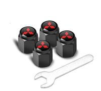 CAOXINZI 4 Stück Auto Ventilkappen Ventildeckel für Mitsubishi Space Star 2019-2023, Aluminium Autoreifen Ventilkappen Autoventil Kappe Staubdicht Ventilschaftabdeckungen Autozubehör,A