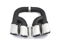 Car Tail Throat Für Cayenne 958 92A V6 V8 2011-2014 Auto Quad Auspuff Spitze Schwarz Hinten Rohr System Schalldämpfer Auto Auspuff Endrohre(Silver B Long)