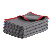 CARBOTEC® 4X Premium Carbon Mikrofaser Glastücher - Professionelle Reinigung fusselfrei & streifenfrei für Glas/Spiegel/Fenster/Autoscheibe - Mikrofasertücher/Waffeltuch mit Carbonfaser (Tuch 400gsm2)