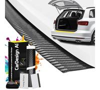 CarDesign AI Ladekantenschutz passend für Hyundai Kona 1 & N-Line (2017-2023 Kompakt): Komplettset mit passgenauer Lackschutzfolie, Kratzschutz für Kofferraum/Stoßstange Auto (Carbon-Schwarz)