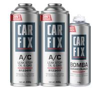 CARFIX, Kältemittel Ersatzgas r1234yf Auto Klimaanlage Nachfüllset - Klimaanlage Wohnmobil - entspricht 660g, 2 Dosen, 3in1, 235g,