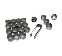 CarJoy Universal Radschraubenkappen 17mm 20 stücke Kunststoff Radmutterkappen Schraubenschutz 16 Normale Verschlusskappen und 4 Sicherheitsverschlusskappen mit Abziehhaken Abdeckungen Radmuttern Grau