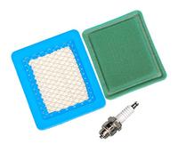 Carkio 491588 Air Filter with 271933 Pre Filter and Spark Plug Compatible with Briggs & Stratton 625e 675ex Series and Quantum 3.5-6.75 Gross HP Push Mower
