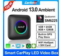 Carlin kit Android 13 TV-Box LED 8 128GB Carplay Wireless Android Auto Wireless Adapter
