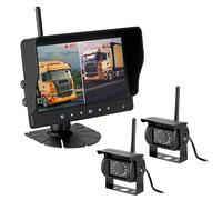HD Funk Rückfahrsystem LKW Wohnmobil 7" IPS Monitor + 2 x Rückfahrkamera SD