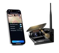 CARMATRIX Magnet Rückfahrkamera mit Funk WLAN Solar - Kabellose Einparkhilfe mit KI-Personenerkennung, App-Übertragung aufs Smartphone, Nachtsicht, IP67, für PKW, LKW & Anhänger