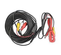 Carmedien 10m Rückfahrkamera Anschlußkabel 10 Meter trennbar mit Mini Stecker Chinch Verbindungskabel (RCA A/V) mit 12V/24V Spannungsversorgung, Schaltimpuls