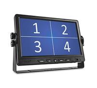 Carmedien 9" Quad Monitor CM-NMR9Q4 4 Fach Split-Screen Video Display LCD LED TFT Bildschirm 12V - 24 Volt Auto