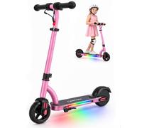Caroma Elektroroller für Kinder von 6-12 Jahren, 150W Motor | 16 km/h, 12km Reichweite E Scooter, Faltbarer E Roller mit Bunte Leuchten & LED-Display, Einstellbare Geschwindigkeit & Höhe