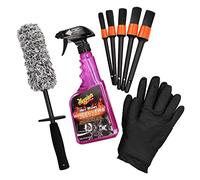 carparts.koeln FelgenSet Meguiars Hot Rims All Wheel Felgen Reiniger + ProfiPolish Felgenbürste + 5 STK.Reinigungspinsel + 2 Paar Nitril Handschuhe