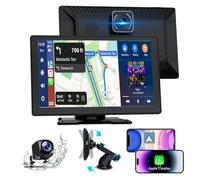 Carplay Display, 9" Apple carplay, Android Auto Display mit 1080P HD Rückfahrkamera & Frontkamera, GPS Navigation, Freisprecheinrichtung, Mirror Link, FM, Einfacher Einbau